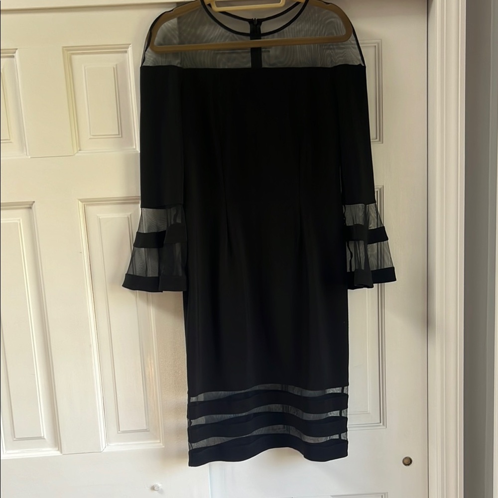 Elegant Black Dress with Sheer Accents